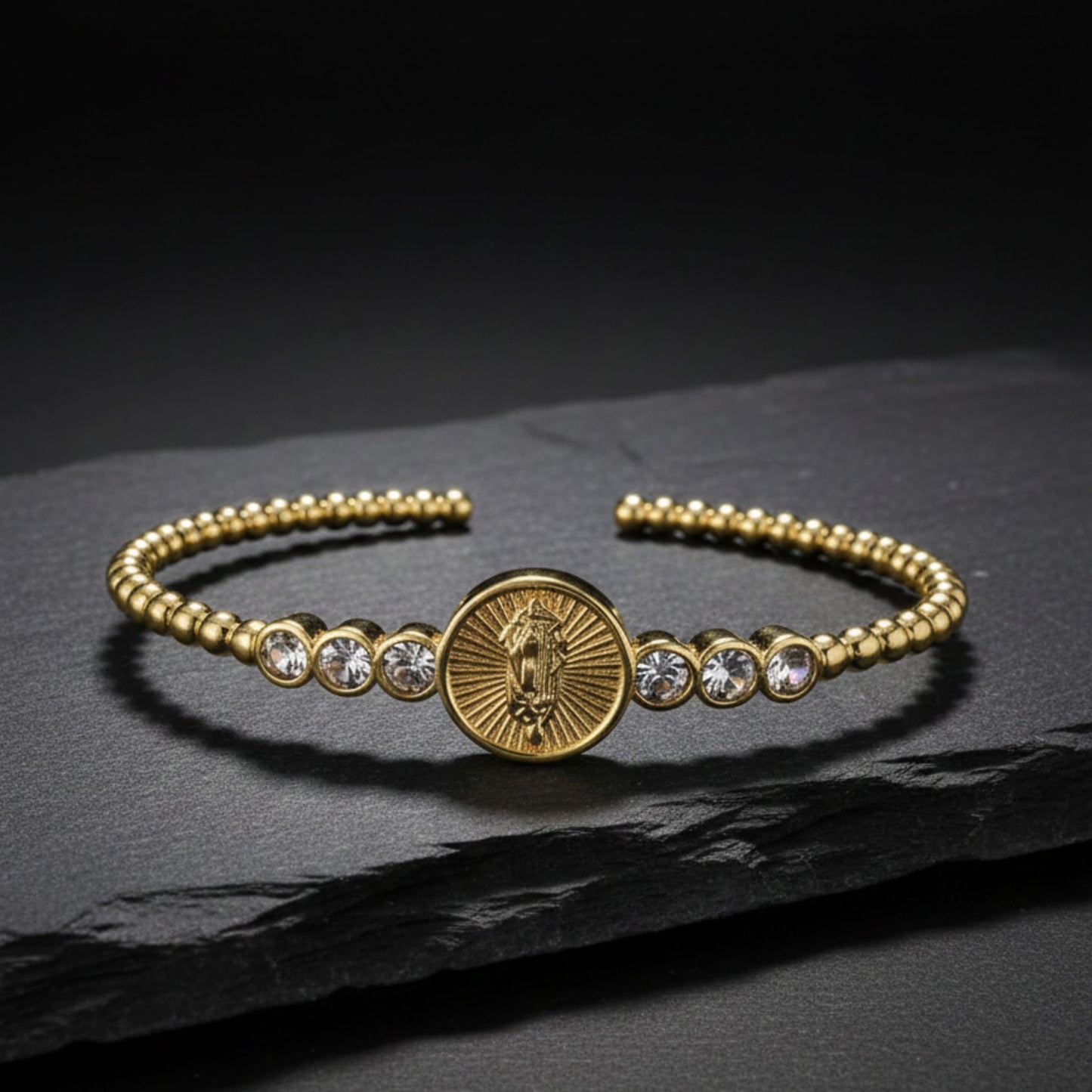 Pulsera Ajustable Virgen de Guadalupe con Cristales