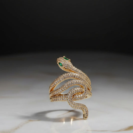 Anillo Serpiente Pavé con Cristales