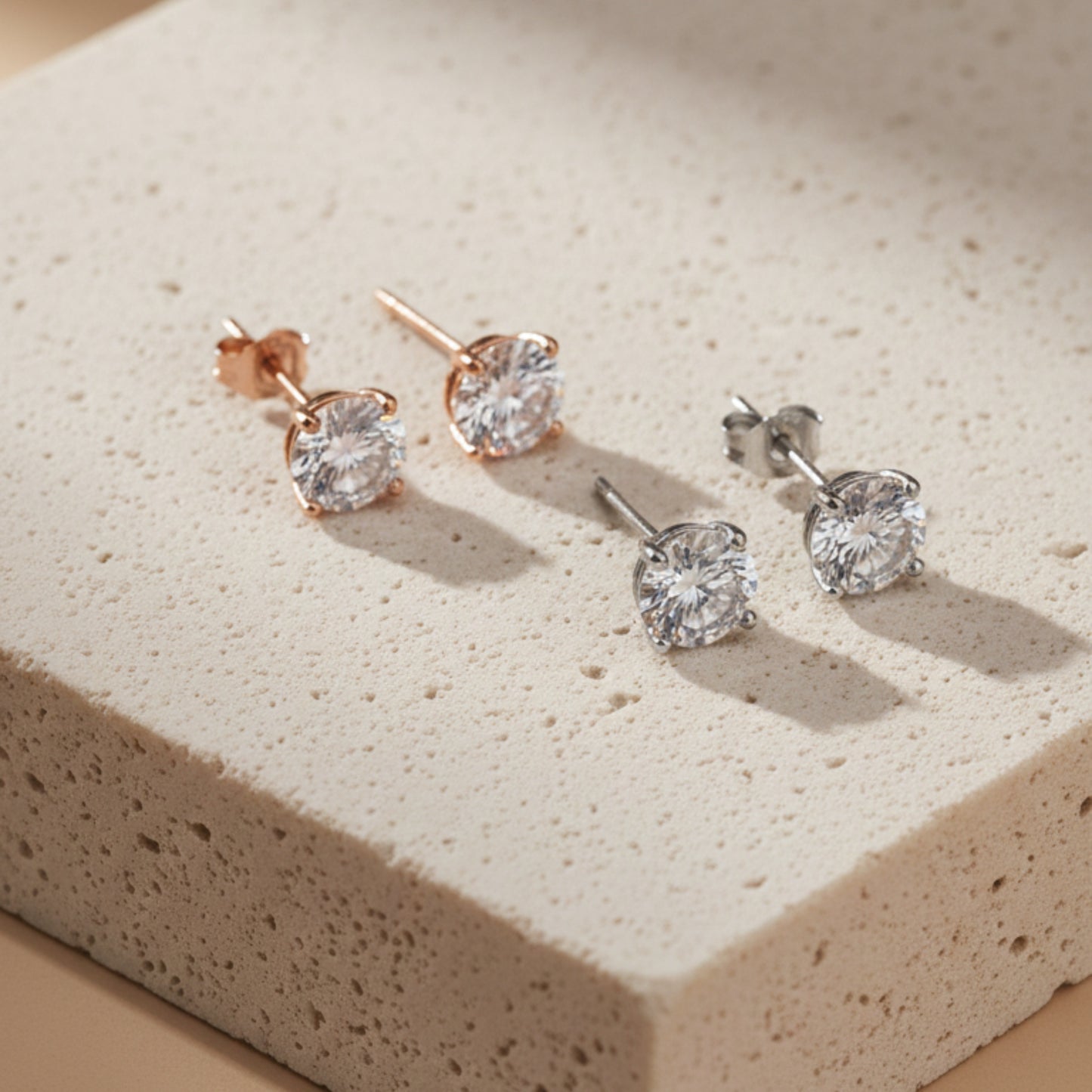 Aretes Solitario Cristal Clásico
