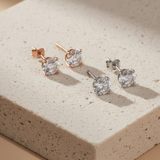 Aretes Solitario Cristal Clásico