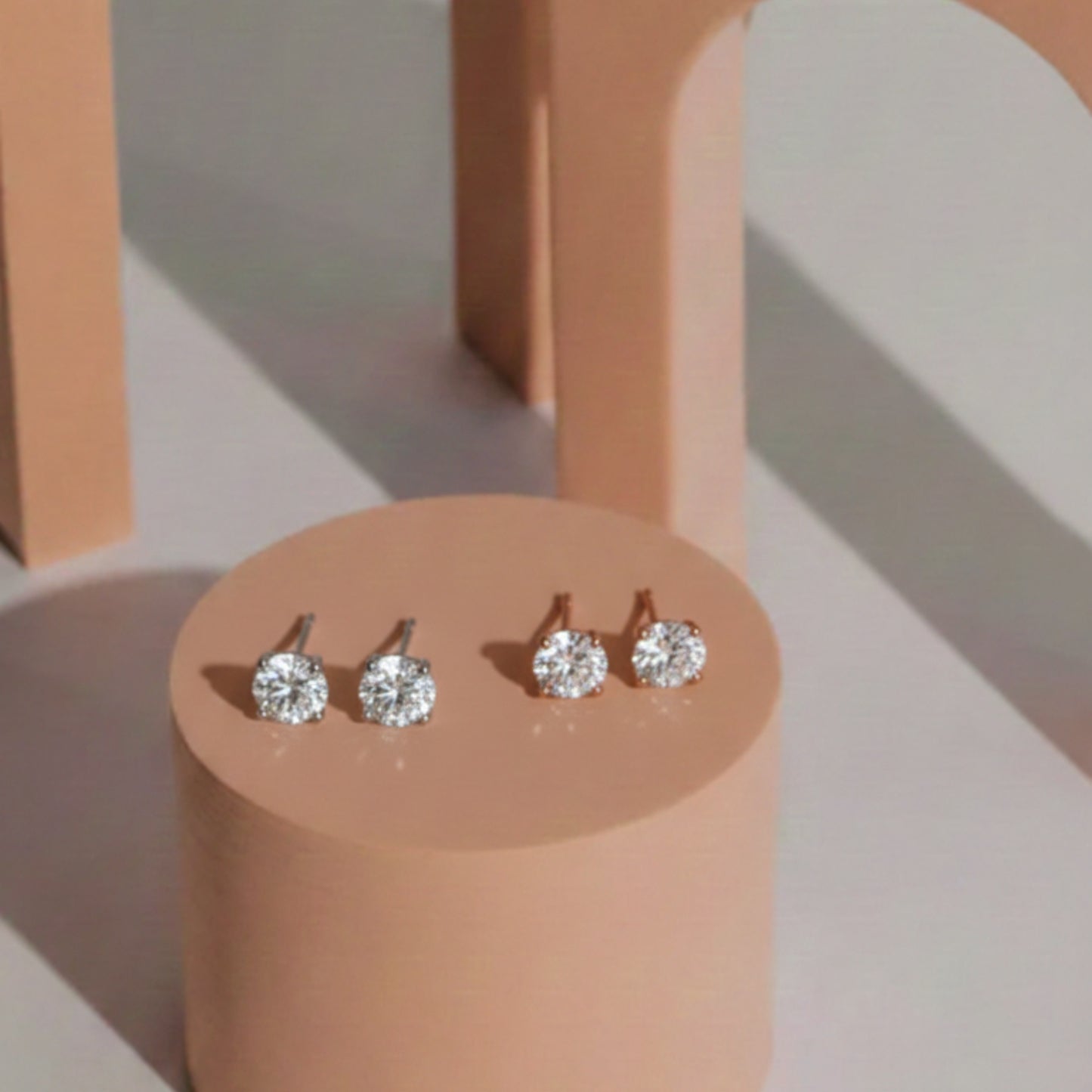 Aretes Solitario Cristal Clásico
